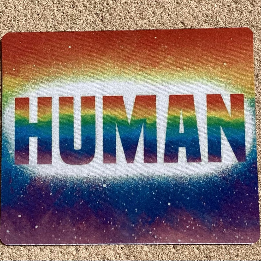Multicolor “Human” mouse pad
